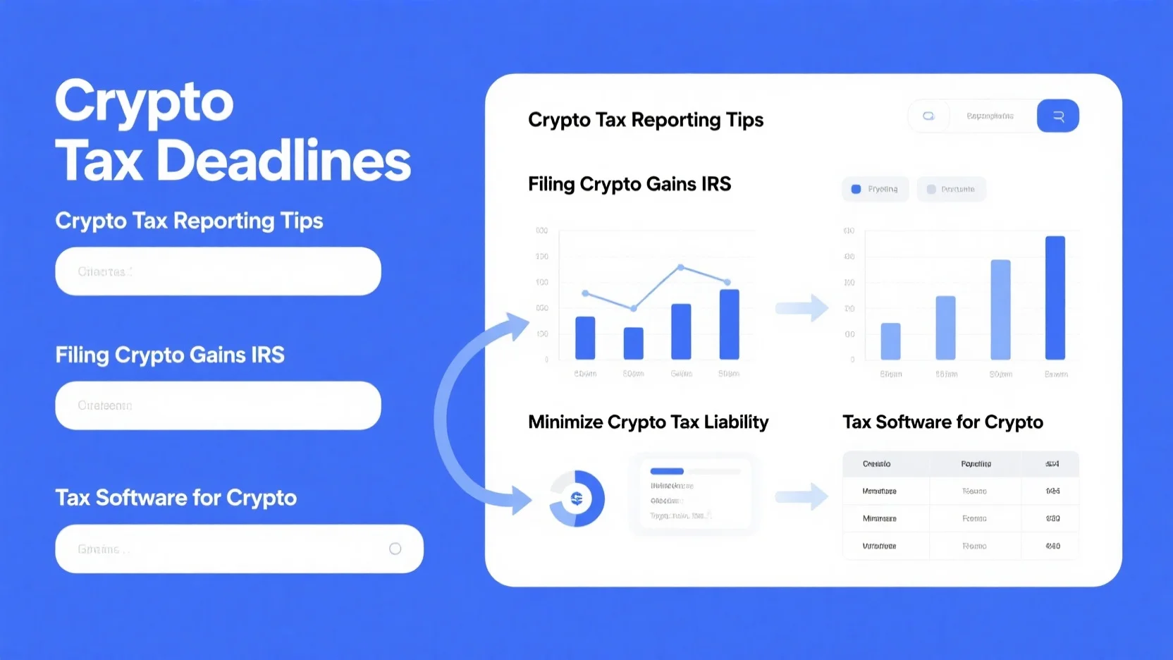 Comprehensive Guide to Crypto Tax Reporting: Tips, IRS Filing, Software, Deadlines & Minimizing Liability